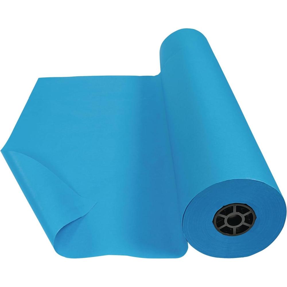 imageColorations Dual Surface Paper Roll Bright Green 36quot x 1000 Textured Paper Classroom Craft ampamp Art Supplies Bulletin Board Gift Wrapping Chalkboard WallpaperBright Blue