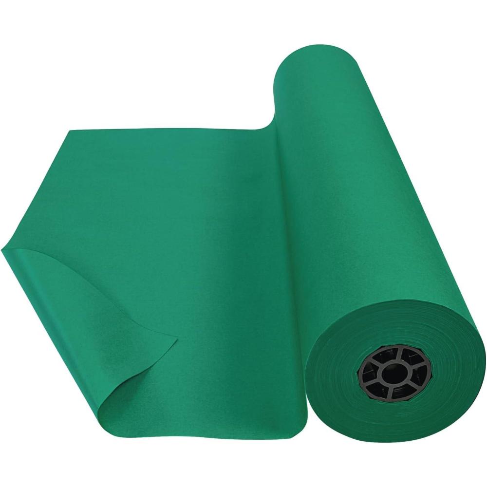 imageColorations Dual Surface Paper Roll Bright Green 36quot x 1000 Textured Paper Classroom Craft ampamp Art Supplies Bulletin Board Gift Wrapping Chalkboard WallpaperHoliday Green
