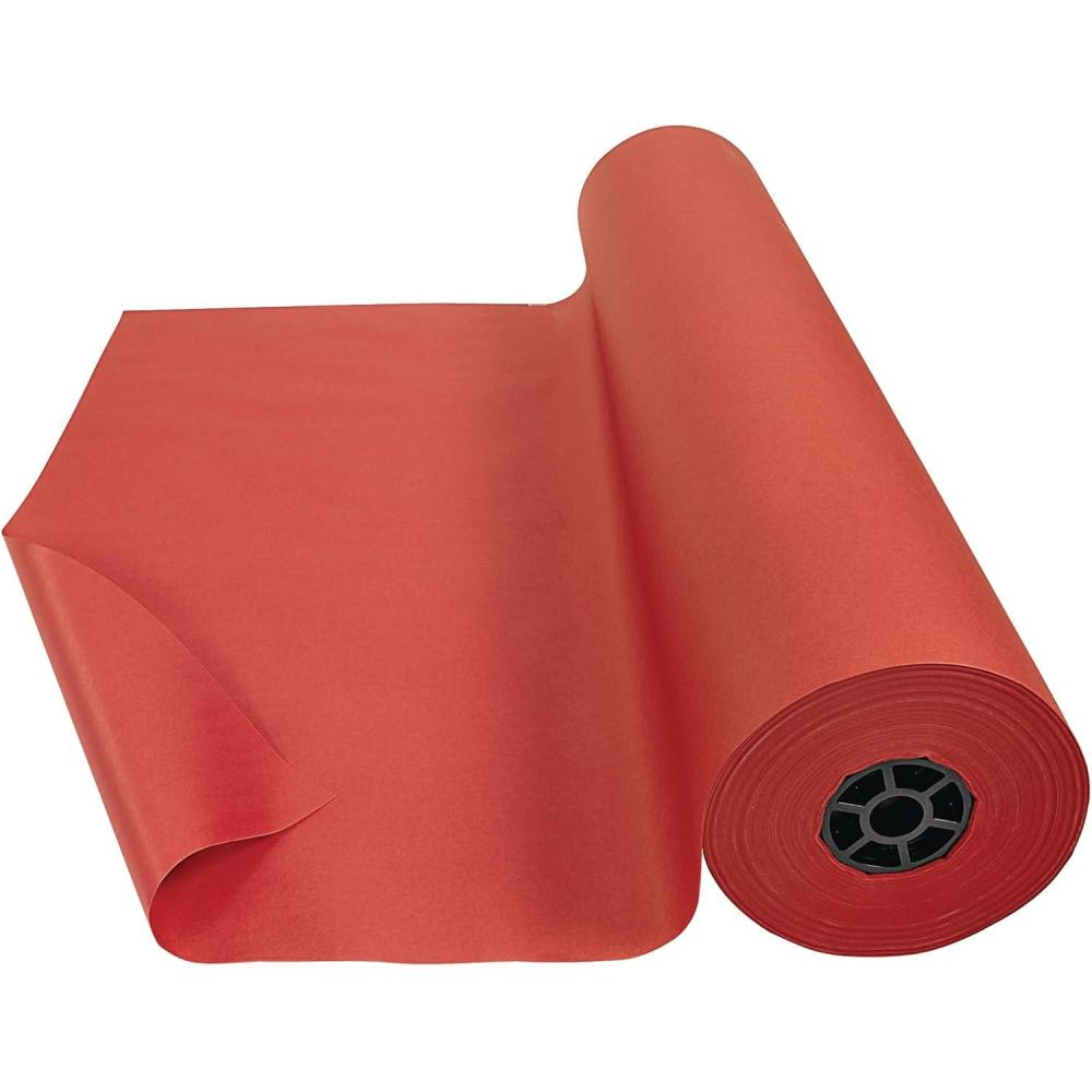 imageColorations Dual Surface Paper Roll Bright Green 36quot x 1000 Textured Paper Classroom Craft ampamp Art Supplies Bulletin Board Gift Wrapping Chalkboard WallpaperScarlet Red