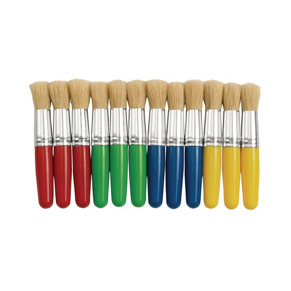 imageColorations Stubby Chubby Brushes Set of 12 Kids Craft Paint Brushes Paint Brushes for Kids Childrens Paintbrush Easy to hold and move the paint Arts ampamp Crafts Paint Brushes