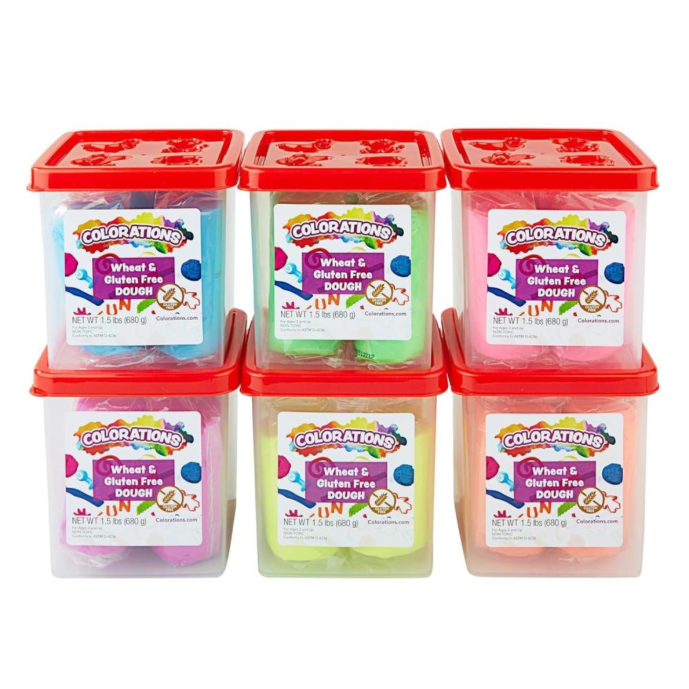 imageColorations Wheat ampamp Gluten Free Neon Dough Classroom Pack  6 Colors  NonToxic Play Dough Bulk Set Sensory Kit Party Favors Teacher Must HavesNeon