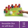 Colorations Glue Jar Set, 12 Empty Glue Bottles with Brushes, Classroom, Art Supplies, School Supplies, Crafting, Kids Art, Projects, Gluing, Painting, Arts & Crafts, Toddlers, Pre-K and Kindergarten