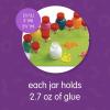 Colorations Glue Jar Set, 12 Empty Glue Bottles with Brushes, Classroom, Art Supplies, School Supplies, Crafting, Kids Art, Projects, Gluing, Painting, Arts & Crafts, Toddlers, Pre-K and Kindergarten