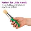 Colorations® Stubby Chubby Brushes, Set of 12, Kids Craft Paint Brushes, Paint Brushes for Kids, Children’s Paintbrush, Easy to hold and move the paint, Arts & Crafts Paint Brushes