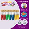 Colorations® Stubby Chubby Brushes, Set of 12, Kids Craft Paint Brushes, Paint Brushes for Kids, Children’s Paintbrush, Easy to hold and move the paint, Arts & Crafts Paint Brushes