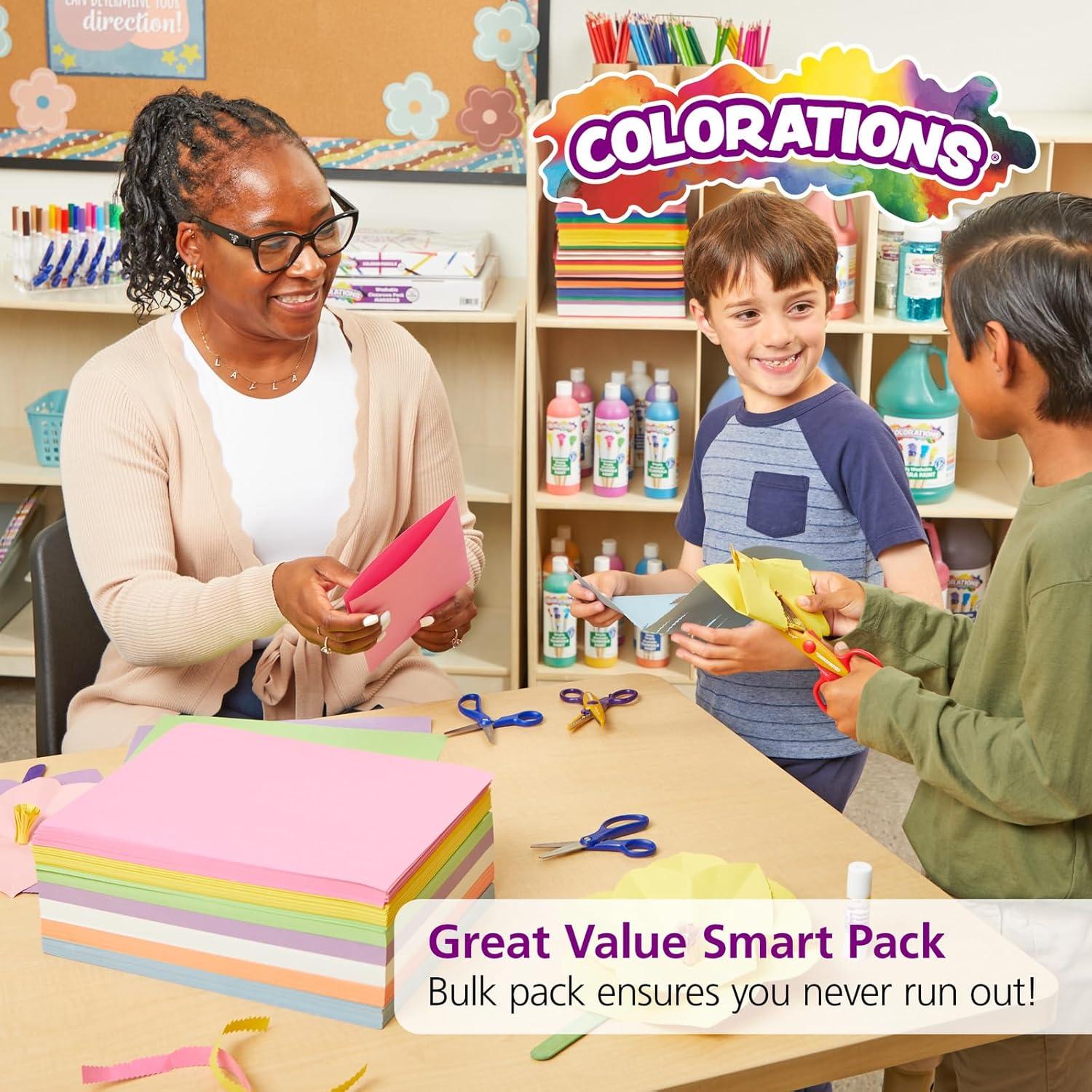 imageColorations Construction Paper for Kids  7 Bright Colors  600 Bulk Sheets of 9quotX12quot  Assorted Pack of HeavyDuty Craft Paper Bulk School Supplies1