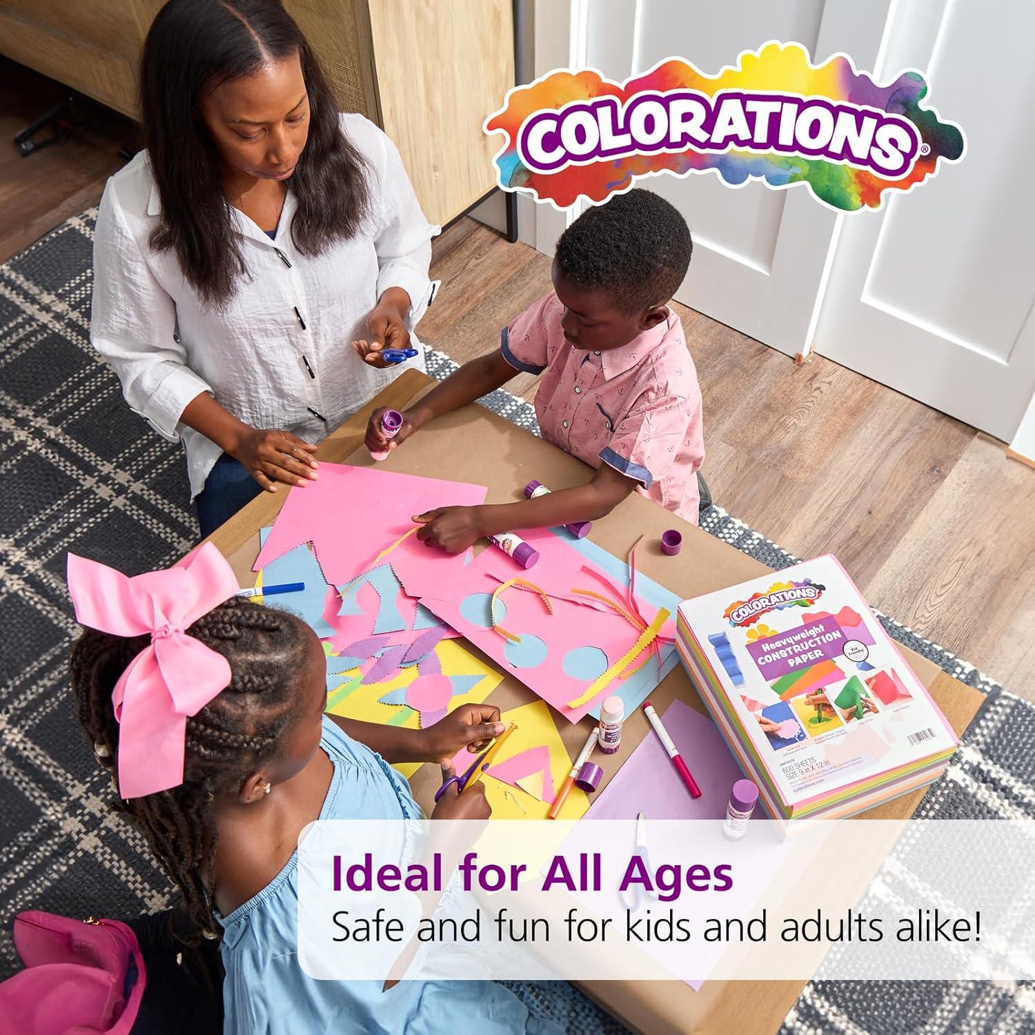 imageColorations Construction Paper for Kids  7 Bright Colors  600 Bulk Sheets of 9quotX12quot  Assorted Pack of HeavyDuty Craft Paper Bulk School Supplies1