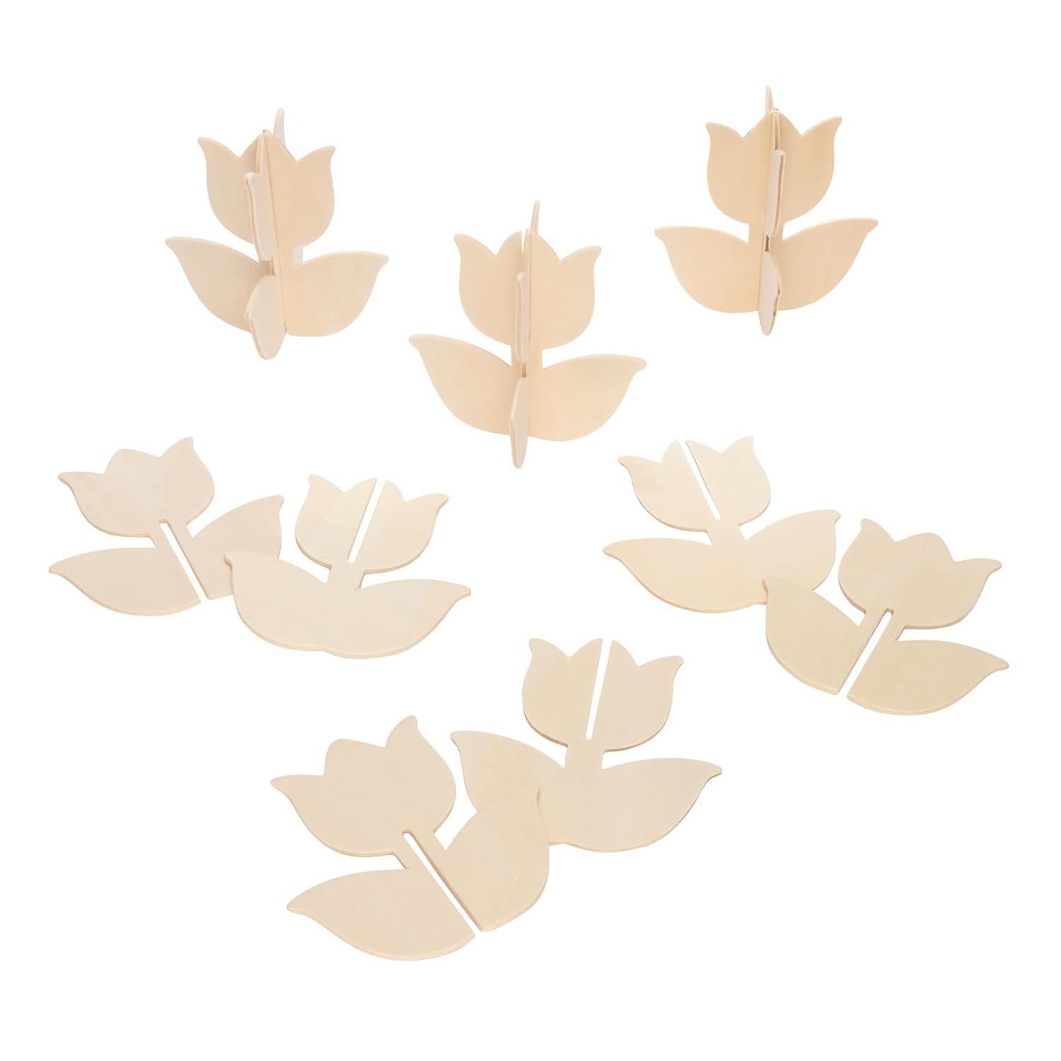 imageColorations Decorate Your Own Wooden Tulips Set of 12 Unique and Personalize Each Design Kids Craft Ready to Decorate Crafts Personalization DYO DIY Kids Craft Craft for Children