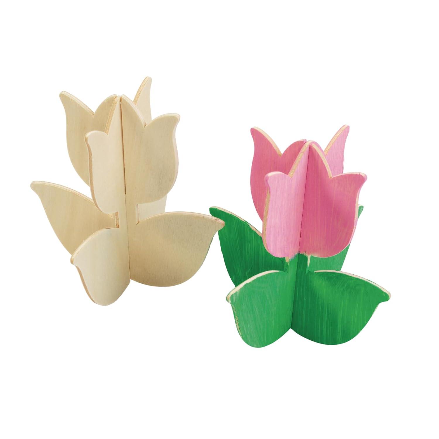 imageColorations Decorate Your Own Wooden Tulips Set of 12 Unique and Personalize Each Design Kids Craft Ready to Decorate Crafts Personalization DYO DIY Kids Craft Craft for Children