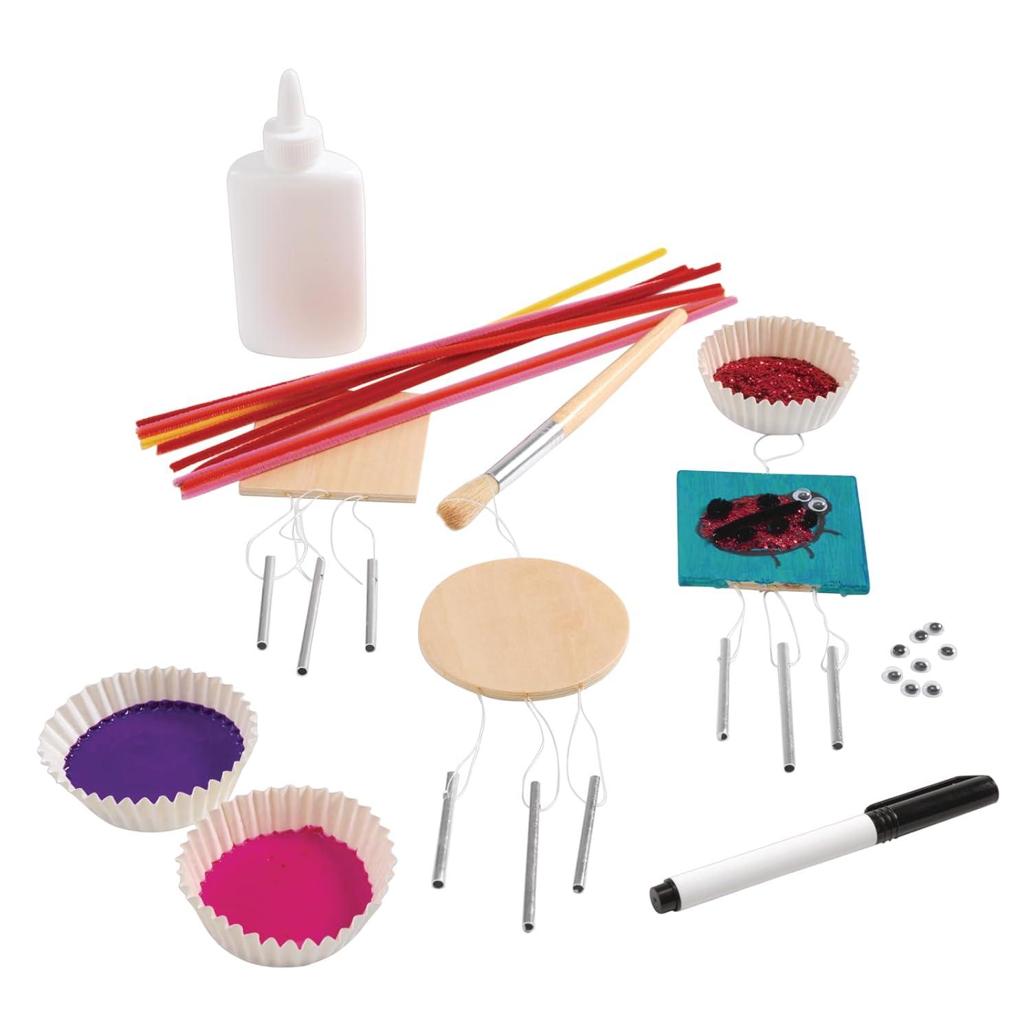 imageColorations Decorate Your Own Wooden Wind Chimes Kit Set of 12 2 Different Designs Ready to Decorate and create unique and personal Designs Fun Kids Craft Project Craft Project for Boys ampamp Girls