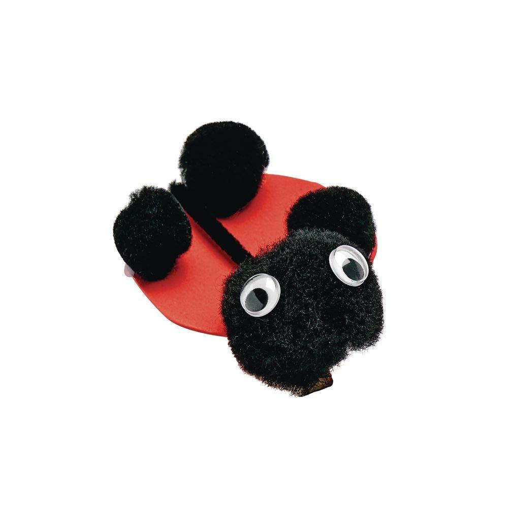 imageColorations Red Pom Poms in Resealsble Bag for Crafts Collages Hobbies and Sensory Learning  Pack of 100 in 3 SizesBlack