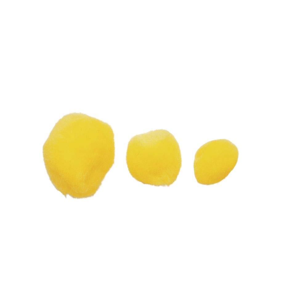 imageColorations Red Pom Poms in Resealsble Bag for Crafts Collages Hobbies and Sensory Learning  Pack of 100 in 3 SizesYellow