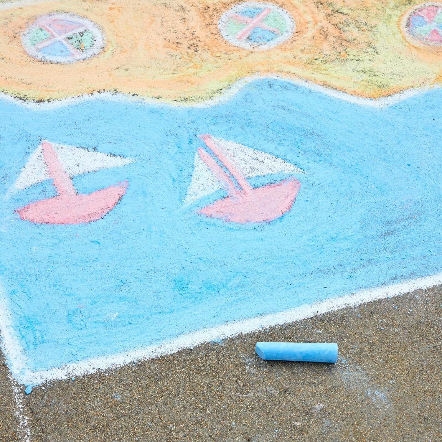 imageColorations Sidewalk Chalk  50pc 4 x 1 Washable Bright Colored Chalk Set  Fun Kid Art Colors ampamp Patterns  Draw on Classroom Chalkboard or Outdoor Playground  Jumbo Bulk50 Pieces