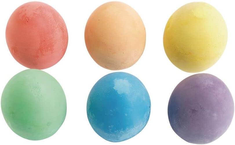 imageColorations Sidewalk Chalk  50pc 4 x 1 Washable Bright Colored Chalk Set  Fun Kid Art Colors ampamp Patterns  Draw on Classroom Chalkboard or Outdoor Playground  Jumbo BulkChalk Eggs  18 Pieces