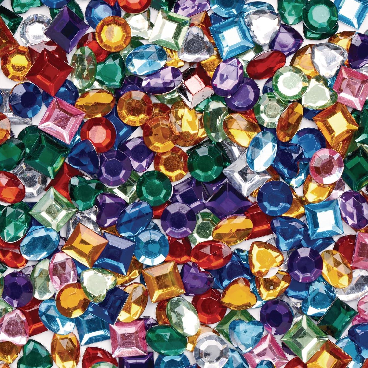 imageColorations Sparkly SelfStick Gem Jar Fun Assorted Shapes and Colors Create Crafts and Projects Group Activities Summer Camp and Senior Centers Pieces are Approximately 38quotW 900 Pieces