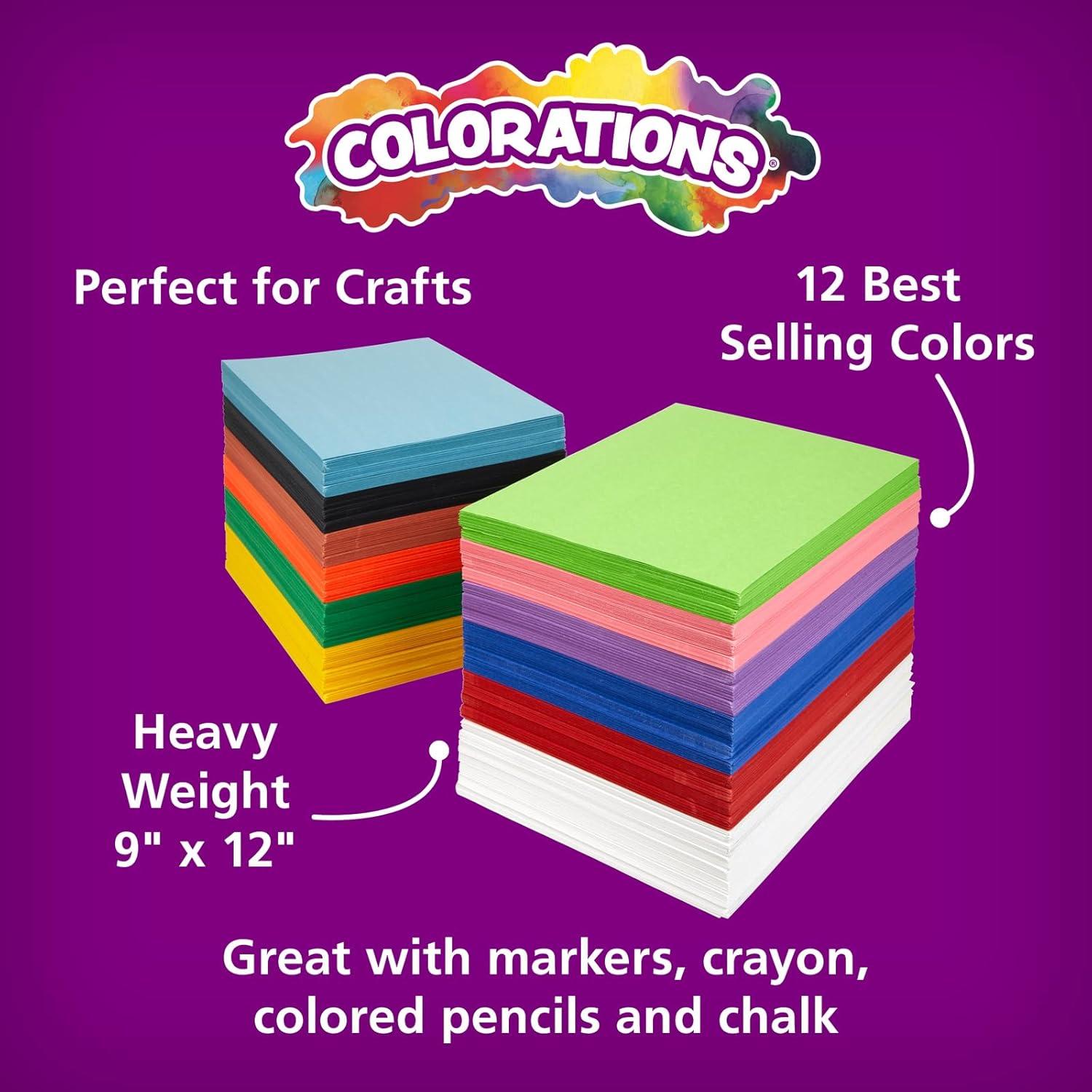 imageConstruction Paper Pack 10 Assorted Colors 12 inches x 18 inches 300 sheets heavyweight construction paper crafts art kids art painting coloring drawing creating arts and crafts9 x 12  2200 Sheets