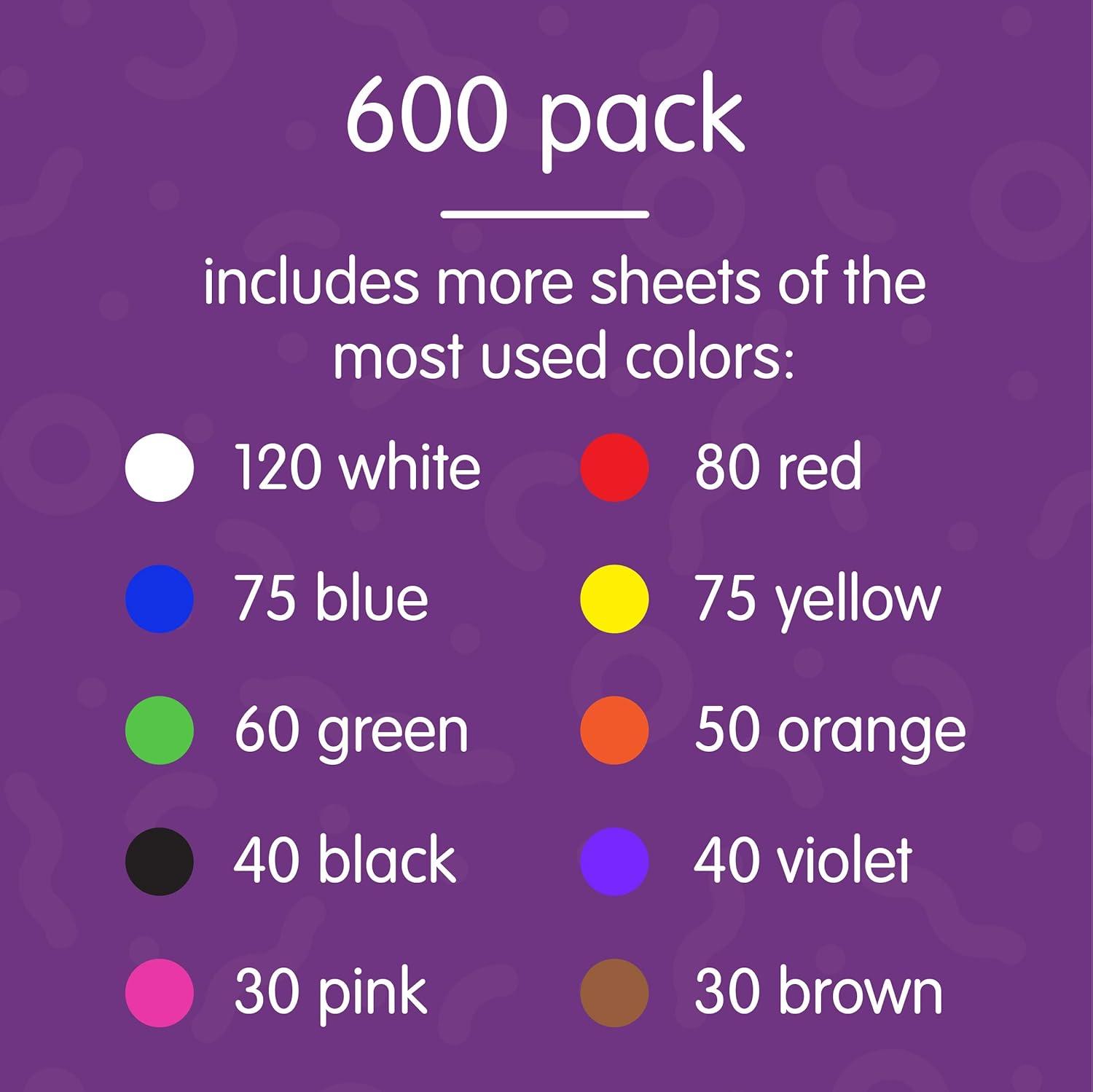 imageConstruction Paper Pack 10 Assorted Colors 12 inches x 18 inches 300 sheets heavyweight construction paper crafts art kids art painting coloring drawing creating arts and crafts9 x 12  600 Sheets