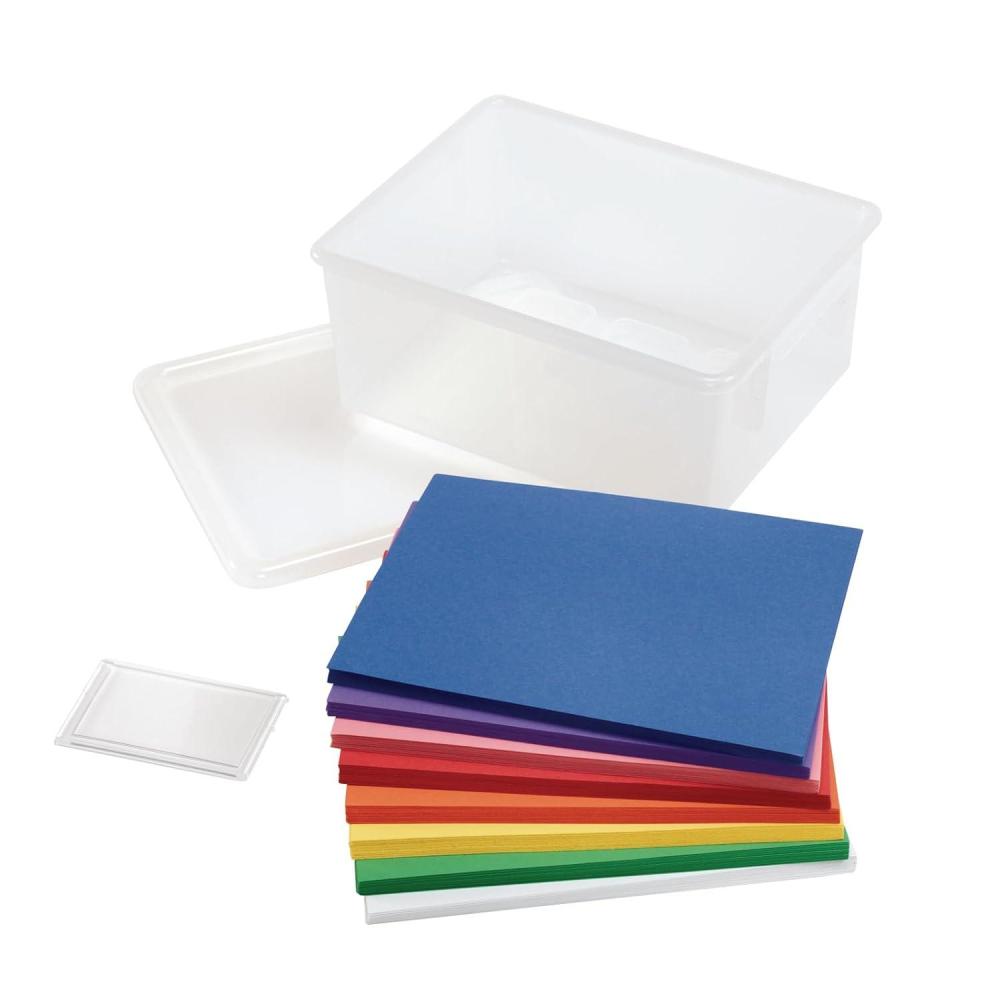 imageColorations 9quot x 12quot Mediumweight Rainbow Color Construction Paper Pack  400 Sheets with Storage Bin Arts and Crafts School Supplies Drawing Coloring Painting 3D Art Paper