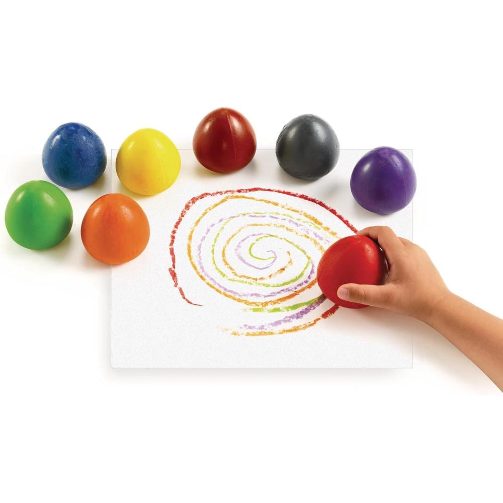 imageColorations Chubby Crayons for Kids Set of 200 Rainbow Crayons Classroom Supplies 21116quotL x 916quotDia Yellow8 Count Pack of 1