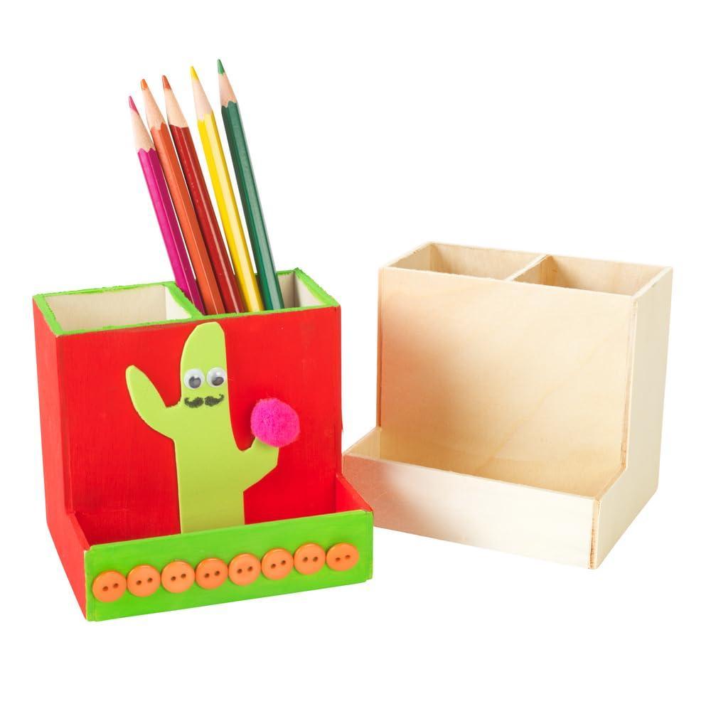 imageColorations Decorate Your Own Wooden Desktop Organizer Set of 12 Craft for Kids PreAssembled Organzier Create Unique ampamp Personal Designs Fun Kids Craft Project Craft Project for Boys ampamp Girls