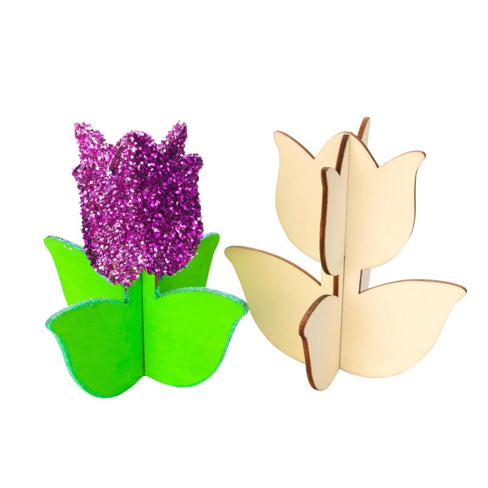 imageColorations Decorate Your Own Wooden Tulips Set of 12 Unique and Personalize Each Design Kids Craft Ready to Decorate Crafts Personalization DYO DIY Kids Craft Craft for Children