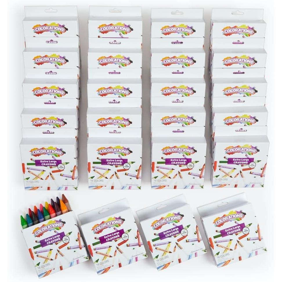 imageColorations Extra Large Crayons Great for Classroom Easy for Little Hands to UseJumbo Crayons