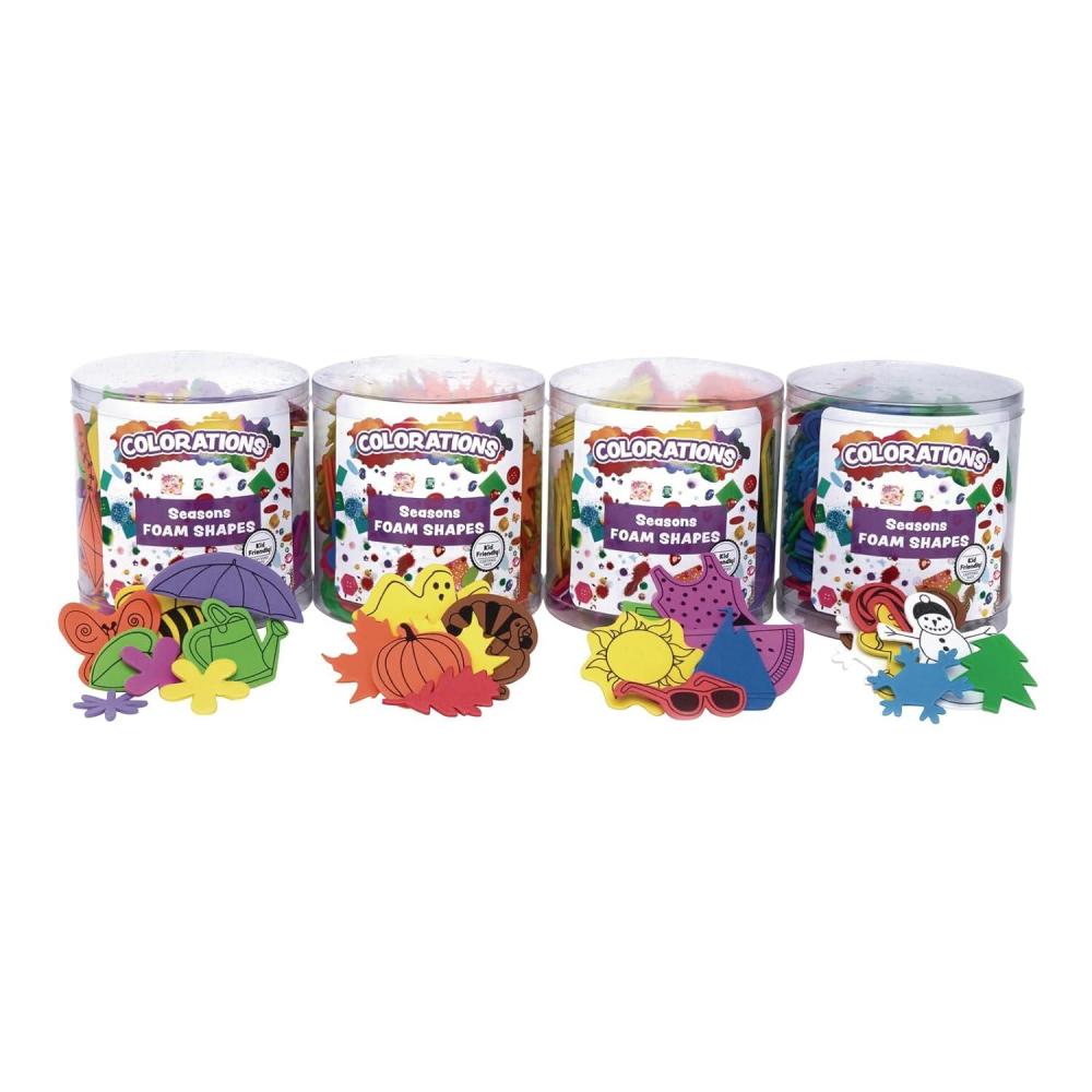 imageColorations Flowers Hearts ampamp Bug Foam Shapes 500 Pieces  Assorted Shapes ampamp Sizes for Kids Crafts Sorting Shapes Made of Thick Precut Foam Ideal for Schools Daycares ampamp Home Use Kids CraftsSeasons Foam Shapes