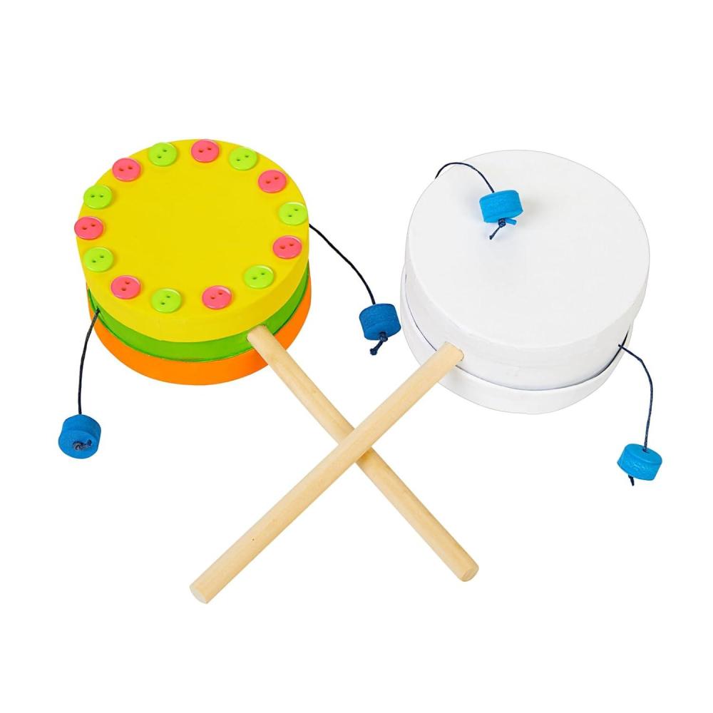 imageColorations Kids Decorate Your Own Spin Drum Craft Kit  Set of 12  Arts ampamp Craft DIY
