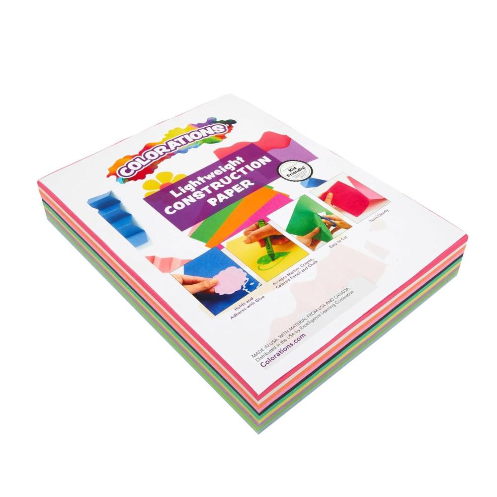 imageColorations Lightweight Construction Paper Value Pack 10 Colors 300 Sheets with Bonus Stencil Everyday Use Classroom Supplies Daycare Supplies PreSchool at Home useAssorted  300 Sheets