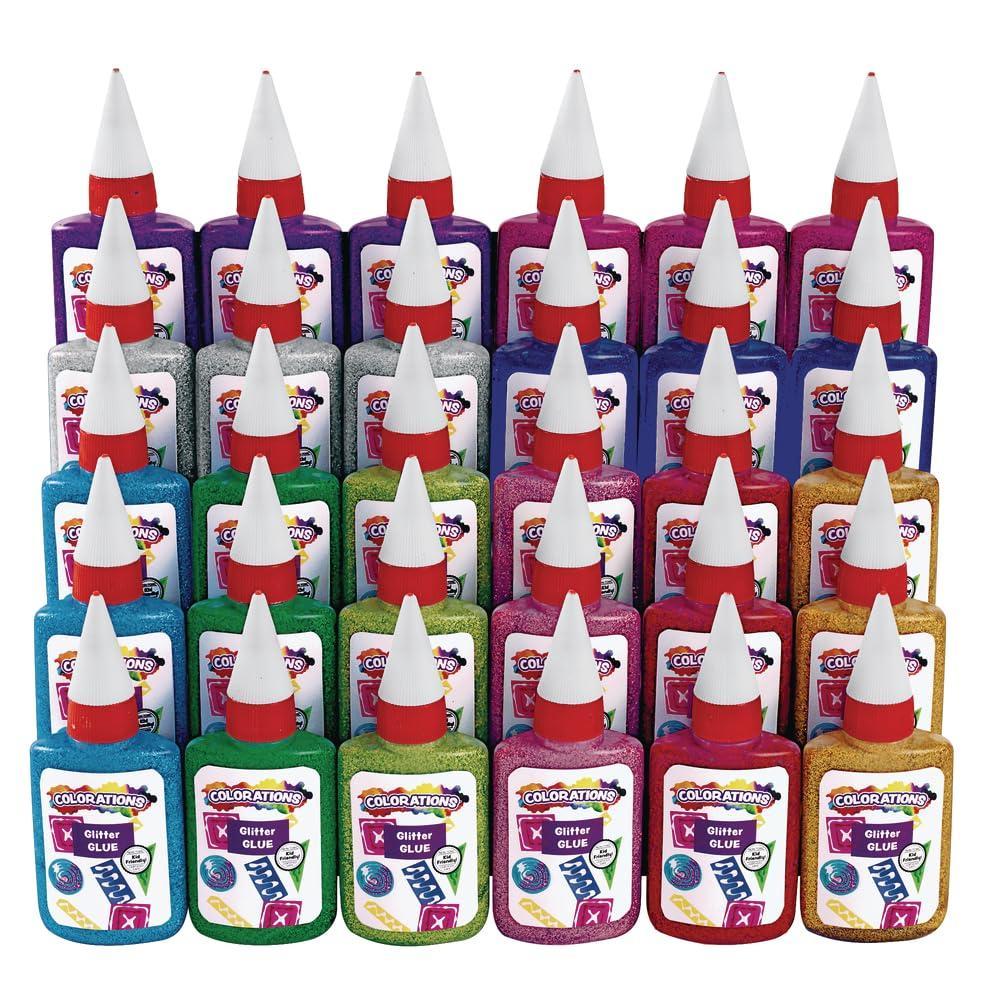 imageColorations NonToxic Glitter Glue Goo Classroom Pack of 30 bottles 169 oz ea 10 Colors Arts ampamp Crafts Kids Slime Easy Squeeze Bottles School Party Favors Give Always Slime