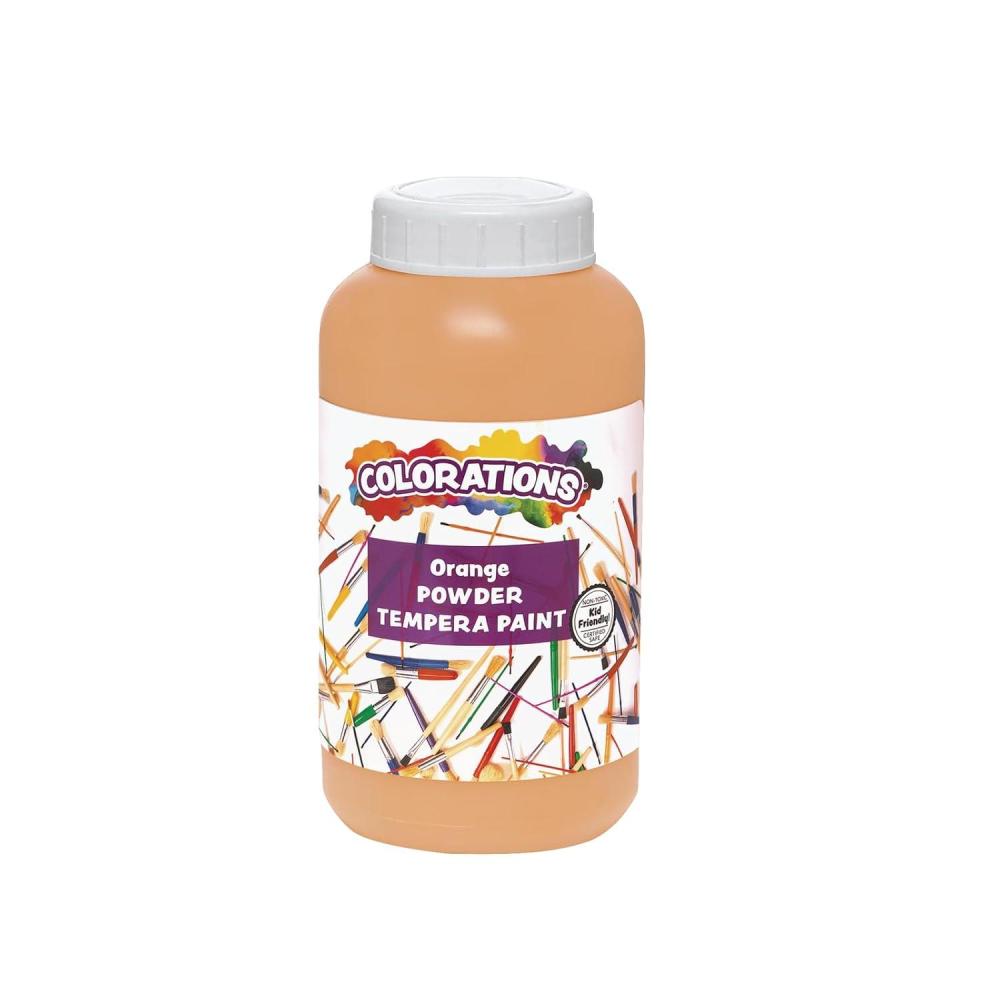 imageColorations Powder Tempera White 1 Pound Powdered Tempera Paint is a value purchase Dillute only what you need Strong and Bright White Color Non Toxic and Safe for Kids Use for Arts ampamp CraftsOrange