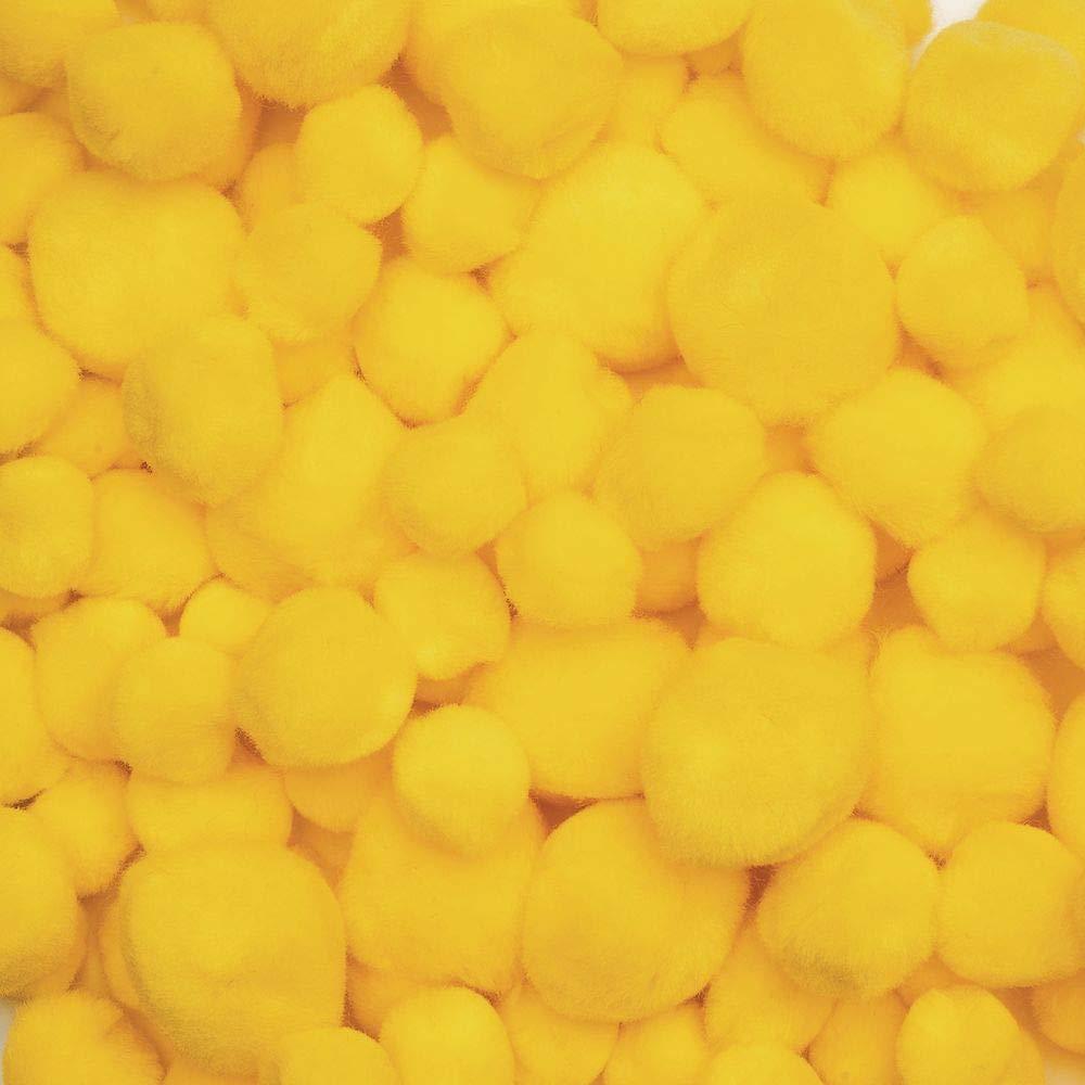 imageColorations Red Pom Poms in Resealsble Bag for Crafts Collages Hobbies and Sensory Learning  Pack of 100 in 3 SizesYellow