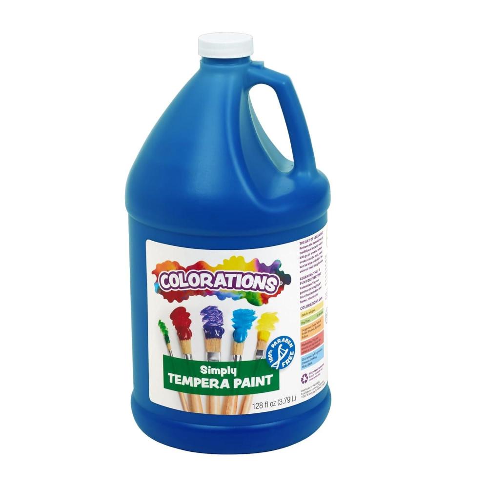 imageColorations Tempera Paint Gallon Size Green Non Toxic Vibrant Bold Kids Paint Craft Hobby Fun Art Supplies Item  GSTGRBlue