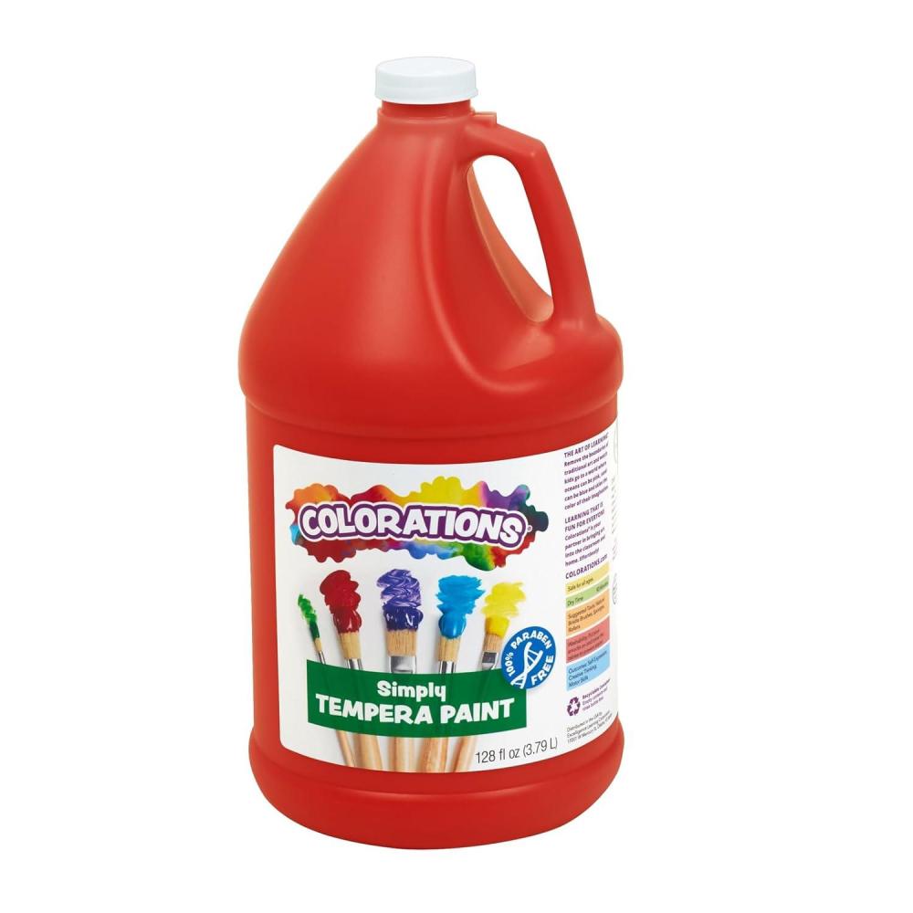 imageColorations Tempera Paint Gallon Size Green Non Toxic Vibrant Bold Kids Paint Craft Hobby Fun Art Supplies Item  GSTGRRed