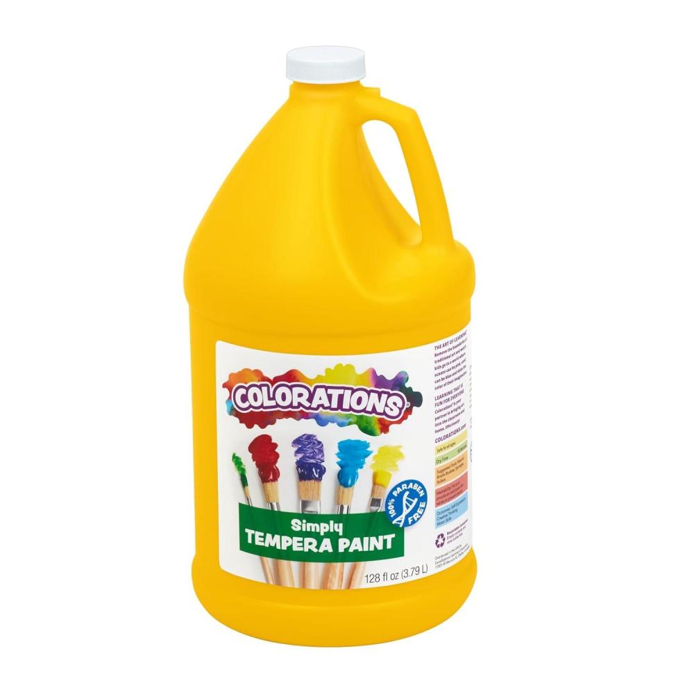 imageColorations Tempera Paint Gallon Size Green Non Toxic Vibrant Bold Kids Paint Craft Hobby Fun Art Supplies Item  GSTGRYellow