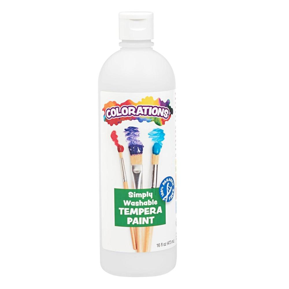 imageColorations WSTWH Washable Tempera Paint 16 fl oz White Non Toxic Vibrant Bold Kids Paint Craft Hobby Fun Art SuppliesWhite