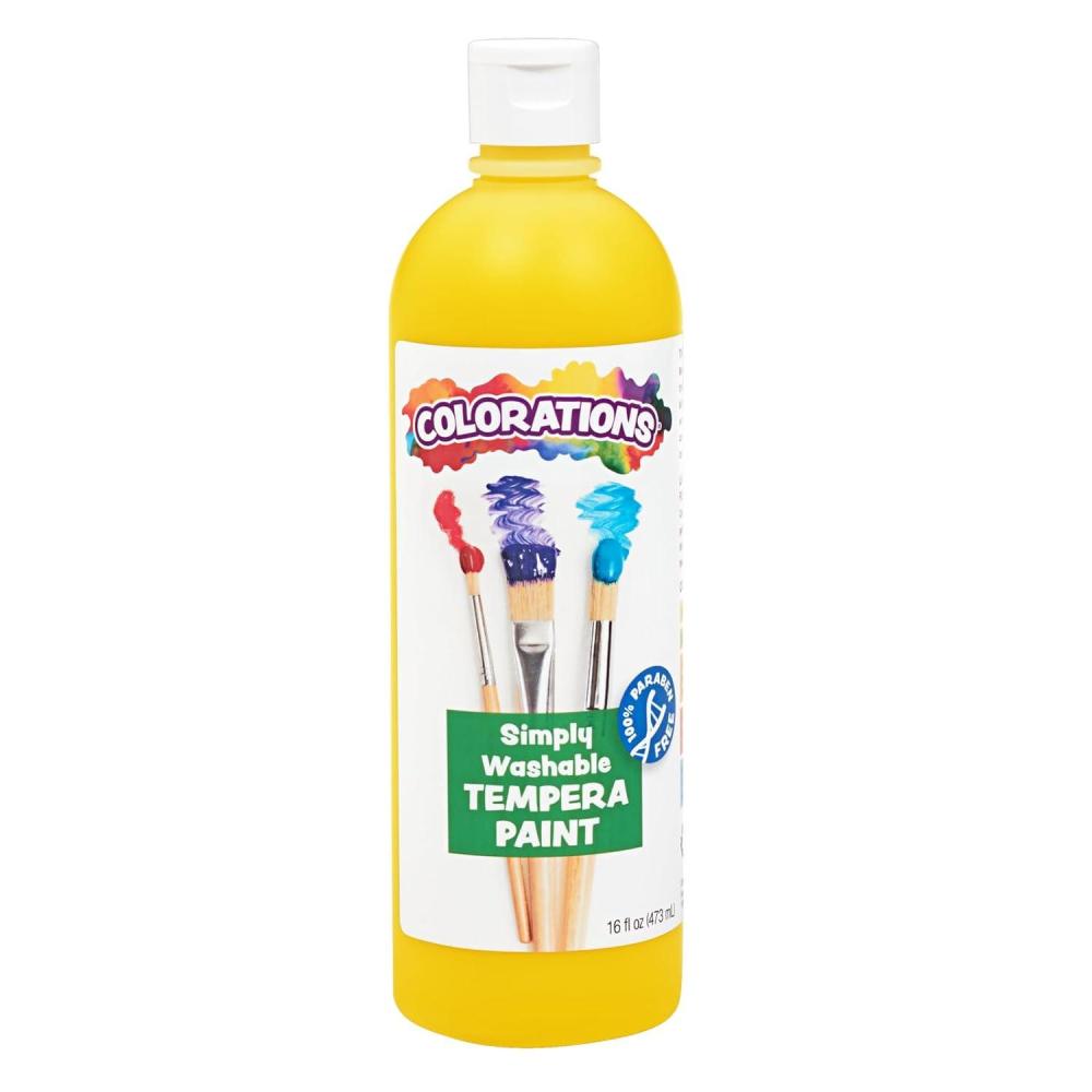 imageColorations WSTWH Washable Tempera Paint 16 fl oz White Non Toxic Vibrant Bold Kids Paint Craft Hobby Fun Art SuppliesYellow