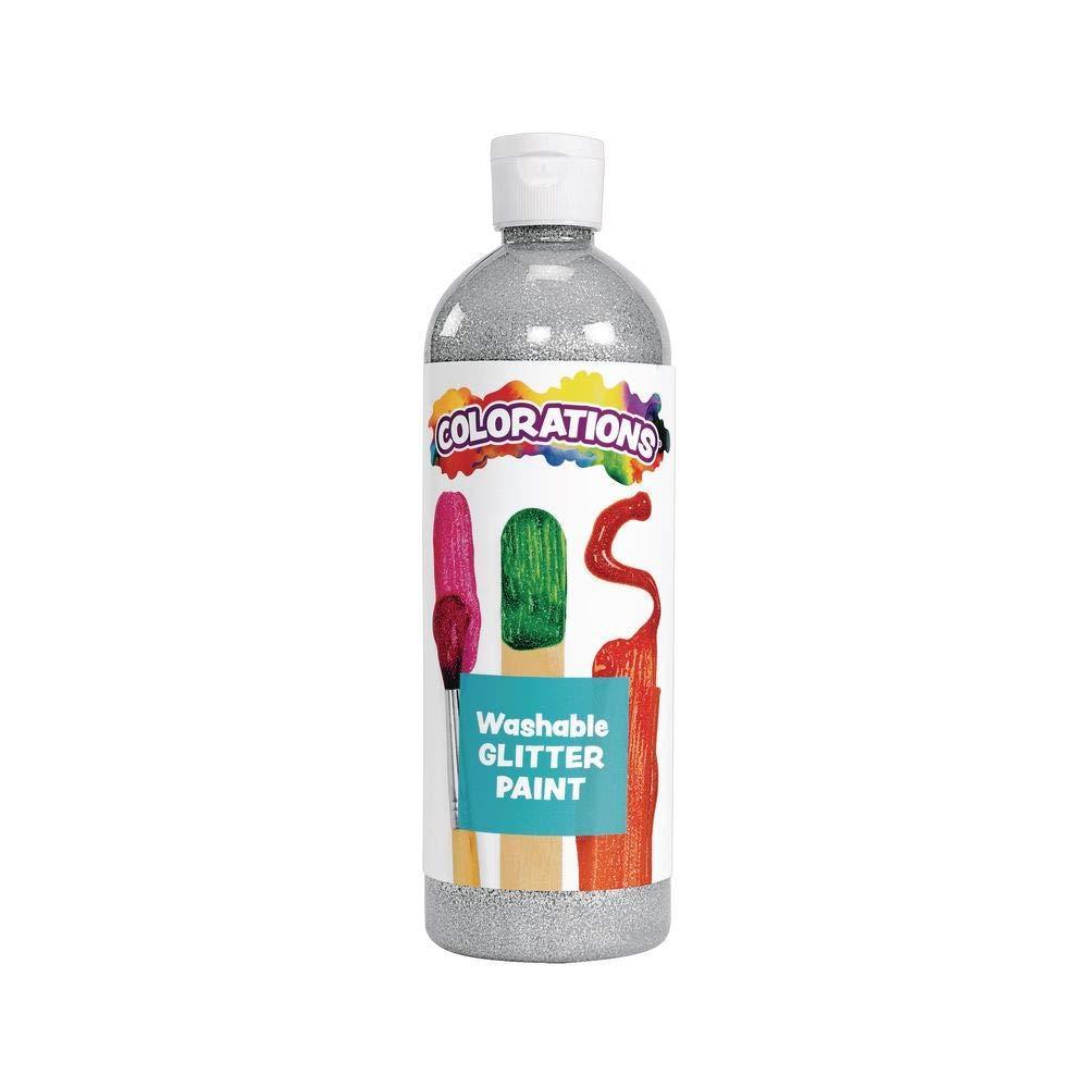 imageColorations Washable Glitter Paint Silver  16 oz Item  CGPSISilver