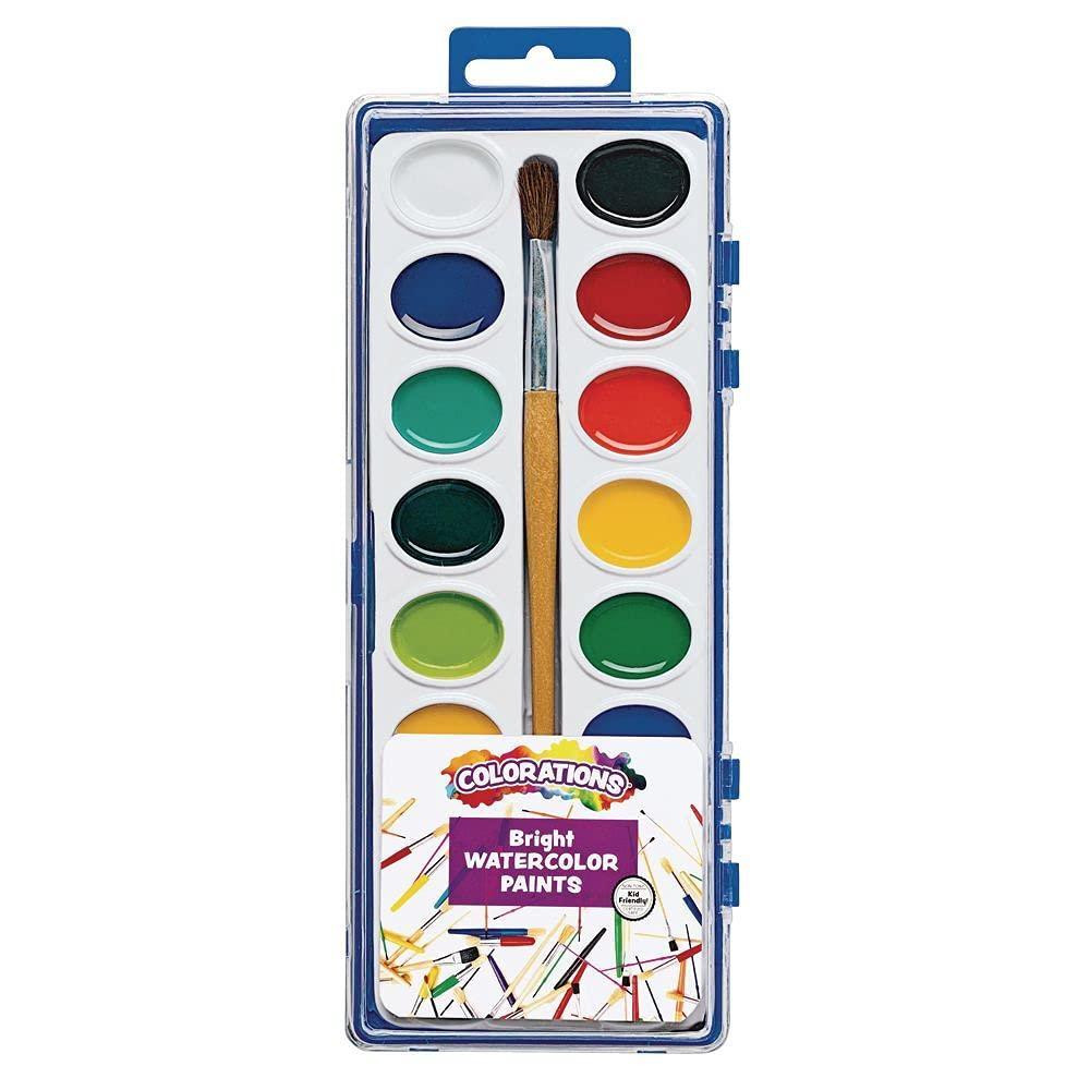 imageColorations Washable Watercolors 16 Colors Watercolor Paint Palette Watercolor Paint Set Washable Watercolor Washable Watercolors For Kids Kids Washable Watercolor Paint Non Toxic Kids Paint16 Colors