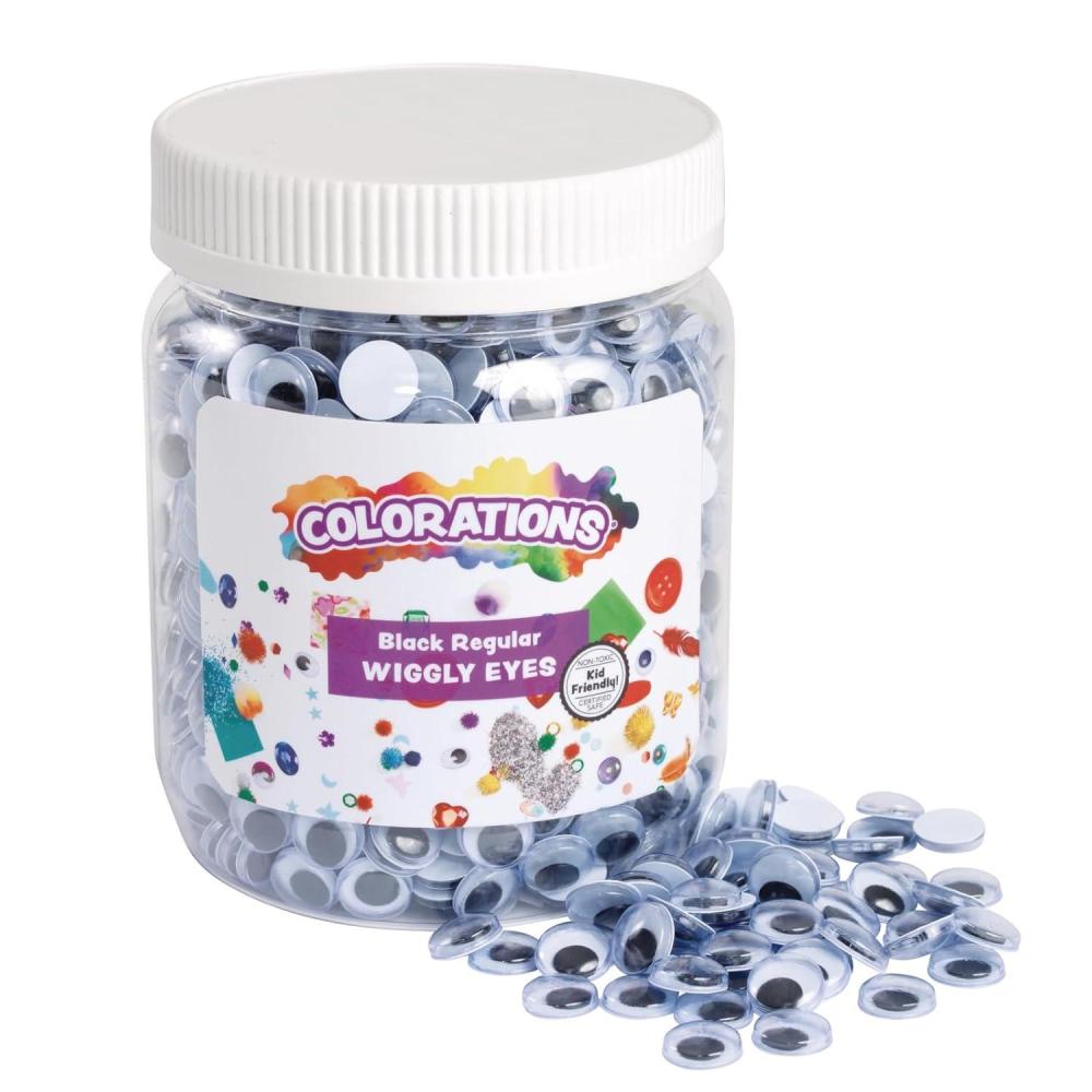 imageColorations Wiggly Googly Eyes BestSeller Value Pack with Storage Regular Black ampamp White Arts ampamp Crafts for Kids