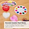 Ceramic Flowerpots, Set of 12, Kids Crafts, Crafts for Children, Flowers & Herb Garden for Kids, Ideal Mothers Day or Fathers Day Gift, Birthday or Holiday, Personalize & Individually Decorate(Heart Boxes)