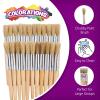 Colorations® Classic Wooden Chubby Paint Brushes for Children, All-Purpose Paint Brushues, Use for Arts & Crafts Projects and All Types of Paint Mediums, Set of 24 Brushes, Kids Paint Brushes