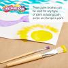 Colorations Easel Paint Brushes, Assorted Sizes, Value Pack, Set of 12 Paint Brushes, Wooden Handles, Natural Bristles, Round & Flat Shaped Tips, Kids Paint Brushes, Paint Brushes for Children