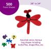 Colorations Flowers, Hearts & Bug Foam Shapes, 500 Pieces – Assorted Shapes & Sizes for Kids Crafts, Sorting Shapes Made of Thick, Precut Foam, Ideal for Schools, Daycares, & Home Use, Kids Crafts(Bug Foam Shapes)