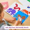 Colorations Garden Stencils, 12 Garden Designs, Made from Washable Plastic, 8 inches Each, Jumbo Size, Sturdy Stencils, Great for Creating Art, Kids Stencils, Stencils for Children(Jungle 6PK)