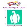Colorations Garden Stencils, 12 Garden Designs, Made from Washable Plastic, 8 inches Each, Jumbo Size, Sturdy Stencils, Great for Creating Art, Kids Stencils, Stencils for Children(Fruits & Veggies 12PK)
