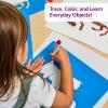 Colorations Garden Stencils, 12 Garden Designs, Made from Washable Plastic, 8 inches Each, Jumbo Size, Sturdy Stencils, Great for Creating Art, Kids Stencils, Stencils for Children(XL Stencils 12PK)