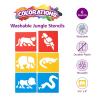 Colorations Garden Stencils, 12 Garden Designs, Made from Washable Plastic, 8 inches Each, Jumbo Size, Sturdy Stencils, Great for Creating Art, Kids Stencils, Stencils for Children(Jungle 6PK)