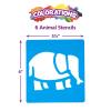 Colorations Garden Stencils, 12 Garden Designs, Made from Washable Plastic, 8 inches Each, Jumbo Size, Sturdy Stencils, Great for Creating Art, Kids Stencils, Stencils for Children(Animals 6PK)
