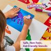 Colorations Garden Stencils, 12 Garden Designs, Made from Washable Plastic, 8 inches Each, Jumbo Size, Sturdy Stencils, Great for Creating Art, Kids Stencils, Stencils for Children(Dinosaurs 6PK)